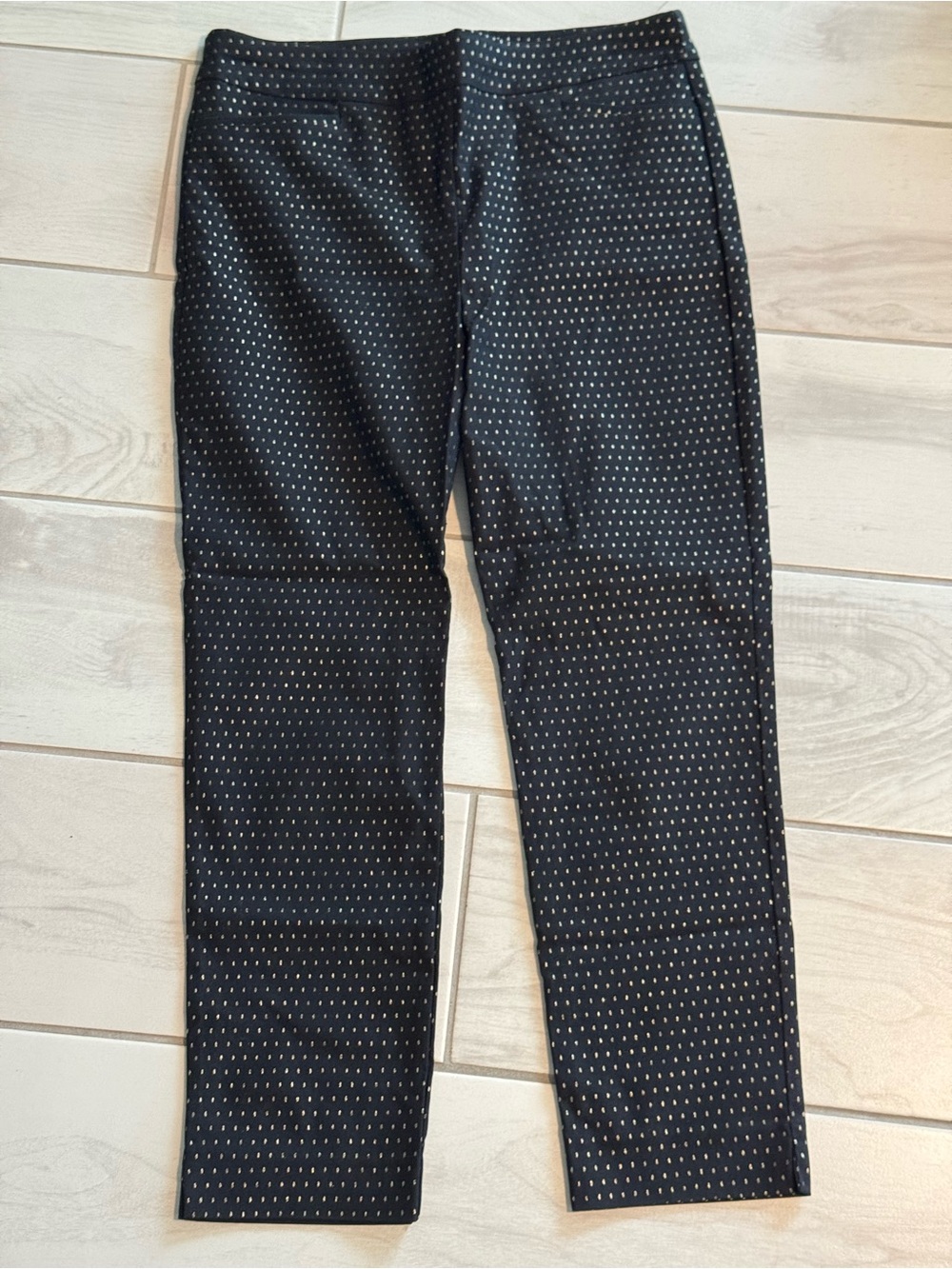 Chico's Black Slim Polka-Dot Chinos